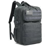 Wotony Military Tactical Backpack for Men Waterproof Daypack 3 Day Assault Pack Molle Bag with Water Bottle Holder (Grey, 30L)