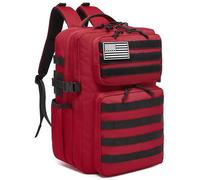 Wotony Military Tactical Backpack for Men Waterproof Daypack 3 Day Assault Pack Molle Bag with Water Bottle Holder (Red, 30L)