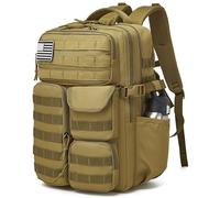 Wotony Tactical Backpack - Military waterproof backpack with multiple pockets and tactical gear for the outdoors, Khaki, 25L, Tactical Backpack