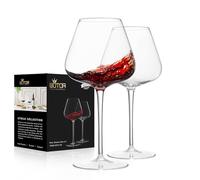 WOTOR Red Wine Glasses Set of 2-740ml Large Burgundy Wine Glasses with Long Stem, Hand Blown Crystal Wine Glasses - Light, Ultra-Thin, Lead Free, Gift Packaging for Wedding, Anniversary (Clear)