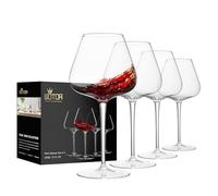 WOTOR Red Wine Glasses Set of 4-740ml Large Burgundy Wine Glasses with Long Stem, Hand Blown Crystal Wine Glasses - Light, Ultra-Thin, Lead Free, Gift Packaging for Wedding, Anniversary (Clear)