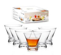 WOTOR Stemless Martini Glasses Set of 6, 240ml Cocktail Glass Set, Fancy Modern Martini Cups for Bar, Short and Small Margarita Glasses