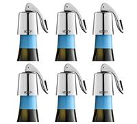 WOTOR Wine Stopper Stainless Steel Wine Bottle Stopper Reusable Leak-proof Keeps Wine Fresh (Pack of 6, Silver)