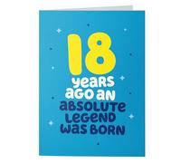 Wottahoot Rude Cards - 18th Birthday Card for Him - Funny & Unique Greeting Card for 18 Year Old Boy, Son, Grandson, Brother - Bold Design - Blank Inside - Milestone 18th Birthday Card for Him