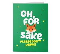 Wottahoot Rude Cards - Funny Leaving Card 'For Fox Sake' - Retirement Farewell Card Funny Offensive Gift