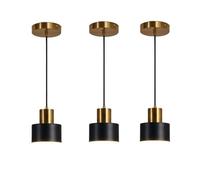 WOTTES Pendant Light Single Light Nordic 1.5 m Height-Adjustable Cable E27 Metal Pendant Lamp for Dining Room Bedroom Bed Stairs Kitchen 3 Pieces