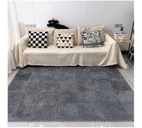WOTZOV 12 Piece Interlocking Foam Floor Mat, Plush Rug Blocks, Fluffy Soft Play，Grey 1cm