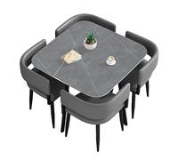 WOTZOV 5Piece Dining Set For 4: Stylish Square/Round Kitchen Table & Chairs Perfect For Small Spaces Ideal For Family Gatherings And Entertaining.,Square b 90cm/35.4in