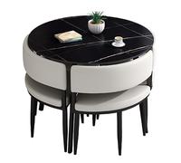 WOTZOV 5Piece Dining Set For 4: Stylish Square/Round Kitchen Table & Chairs Perfect For Small Spaces Ideal For Family Gatherings And Entertaining.,Round e 80cm/31.5in