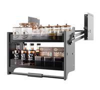 WOTZOV Adjustable 2-Tier Spice Racks for Kitchen Upper Cabinets - Heavy-Duty Storage Organizer with Pull Out Shelf and Lifting Brackets for Bathroom Storage，29.9