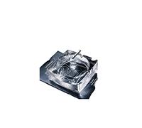 WOTZOV Ashtray Lead-free Glass Square Ashtray For Large Capacity,for Home/office/bar/hotel/picnic/housewarming Gift/decoration Tabletop Ash Tray