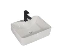 WOTZOV Bathoom Sink Balcony Bathroom Ceramic Tabletop Washbasin Kitchen Sink Square Modern Simple Ceramic Vessel Sink Bathroom Vessel Sinks,One Color-490X370X135Mm