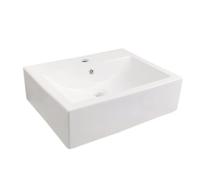 WOTZOV Bathoom Sink Simple Bathroom Ceramic Above Counter Basin Bathroom White Modern Rectangular Ceramic Sink Square Ceramic Wash Basin Bathroom Vessel Sinks,One Color-525 * 420 * 1