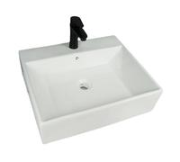 WOTZOV Bathoom Sink White Ceramic Balcony Wall-Mounted Sink Modern Simple Square Sink Bathroom Countertop Ceramic Washbasin Bathroom Vessel Sinks,One Color-510X425X140Mm