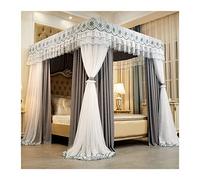 WOTZOV Bed Canopy Bedroom Mosquito Net for 5ft/1.5m Bed, Dustproof Double Bed Canopy, Princess Style Bedroom Decorative Bed Curtain，Style 4 150x200x200cm