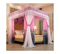 WOTZOV Bed Canopy Double Bed Mosquito Net, Princess Style Bedroom Canopy, Windproof & Dustproof Luxury Bed Curtain，150x200x200cm