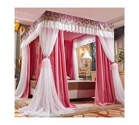 WOTZOV Bed Canopy Double Bed Mosquito Net, Stainless Steel Pole Support Bed Canopy, Luxury Bed Curtain for s Princess Room，200x220x200cm