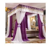 WOTZOV Bed Canopy Double Bed Mosquito Net, Windproof & Shading & Dustproof Bed Canopy, Deluxe Bed Curtain for Princess Room，200x220x200cm