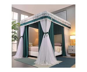 WOTZOV Bed Canopy Dustproof Mosquito Net, Bedroom Decoration Luxury Bed Canopy, Double Shading & Windscreen Bed Curtain，Multicolor 180x220x200cm