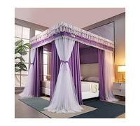 WOTZOV Bed Canopy Dustproof Mosquito Net, Romantic Princess Style Floor-to-Ceiling Blackout Bed Curtain, European Luxury Bed Canopy，Multi colored 180x200x200cm