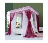 WOTZOV Bed Canopy Luxury Bed Canopy for Double Bed, Double Pole Support Mosquito Net, Princess Style Bed Curtain，Style 7 1.8x2x2.1m