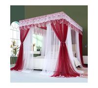 WOTZOV Bed Canopy Luxury Bed Canopy for Double Bed, Double Pole Support Mosquito Net, Princess Style Bed Curtain，Style 3 2x2.2x2.1m