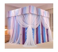WOTZOV Bed Canopy with Mosquito Net for Single and Double Bed, Bed Canopy with Metal Bracket, Princess Style Bed Curtain，Multi colored 180x220x200cm