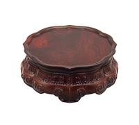 WOTZOV Bonsai Pedestal Vase Pedestal Stands Small Wood Base Moire Red Rosewood Buddha Statue Vase Bracket Kistler Tea Set Flower Pot Fish Tank Handicraft Ornament Base