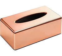 WOTZOV Decorative Tissue box Tissue box Holders Tissue box Cover Napkin Holder Tissue Dispenser Facial Tissue box for Home Office Car Tissue Cover Rose Gold Tissue Box