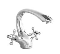 WOTZOV Double Handle Lavatory Vanity Vessel Sink Mixer Tap,Brass Bathroom Sink Basin Faucet Antique,Vintage Kitchen Sink Faucet,Black Retro,Tall,Electroplating Short