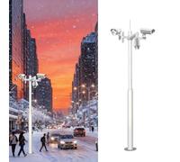 WOTZOV Durable Security Camera Pole Mount - 79In Galvanized Steel Stand For Outdoor Dome Cctv & Ip Cameras, Heavy-Duty Surveillance Solution,Style C 157in/4m(Three para