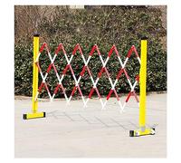 WOTZOV Expandable Mobile Barricade, Industrial Parking Security Traffic Barrier, Road Garage Retractable Driveway Fence Folding Portable Scissor Gate，Red+white 3.9FTx16.4FT