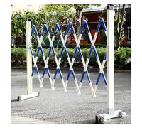 WOTZOV Expandable Security Barricade, Folding Mobile Parking Barrier Driveway Traffic Fence, Outdoor Road Garage Construction Retractable Portable Scissor Gate，Blue+white 16.4x3.9ft