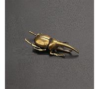 WOTZOV Figurine Small Brass Statue Golden Brass Craft Miniatures Pure Copper Decorative Collectibles Sculptures For Home Solid Copper Beetle Decorations Brass Miniature Figurine,B