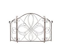 WOTZOV Fireplace Screens Corners Retro Old Pattern Grill Living Room Decoration Iron Fireplace Screen Fireplace Grate