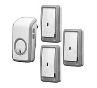 WOTZOV Mini IP44 Waterproof Wireless Doorbell, 1150Ft /350 M Long Range Door Chime Kit,3 Push Button And 1 Receivers,48 Ringtones,6 Volume Levels,LED Indicator