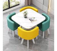 WOTZOV Modern Round Dining Table Set 5 Piece 80Cm Table With 4 Chairs Perfect For Living Room Office Or Kitchen Décor Contemporary Style 60 80Cm