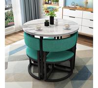 WOTZOV Modern Round Dining Table Set For 4 With Business Negotiation Table And Chairs Ideal For Balcony And Living Room Dining Area.,Greenfabric One Size