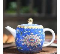 WOTZOV Oriental China Ceramics Gaiwan Tea Ceremony Set Enamel Painting Tea Pot Porcelain Heated Kettle Travel Tea Set s & Coffee Servers,E One Size