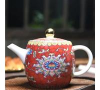 WOTZOV Oriental China Ceramics Gaiwan Tea Ceremony Set Enamel Painting Tea Pot Porcelain Heated Kettle Travel Tea Set s & Coffee Servers,F One Size