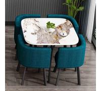 WOTZOV Premium 5-Piece Round Dining Set - E1-Grade Table & 4 Chairs for Kitchen Dining Room Bar Office Outdoor Hotel Bakery Lounge - 80x75cm，N