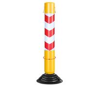 WOTZOV Safety Bollard Post, Flexible Delineator Post With Rubber Base & Hook, Traffic Cone Divider Pole For Intersections/Construction Work/Motorway,75Cm 2Pcs,75CM 1pcs