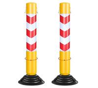 WOTZOV Safety Bollard Post, Flexible Delineator Post With Rubber Base & Hook, Traffic Cone Divider Pole For Intersections/Construction Work/Motorway,75Cm 2Pcs,75CM 2pcs