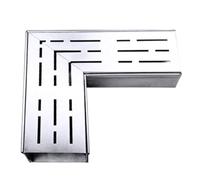 WOTZOV Stainless Steel Trench Drain Kit, Rectangular Channel Drain System, Patio Bathroom Driveway Sidewalk Outdoor Trench Cover And Grates, Removable Slim Drainage Trench,Silver 25x10x3CM
