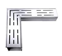 WOTZOV Stainless Steel Trench Drain Kit, Rectangular Channel Drain System, Patio Bathroom Driveway Sidewalk Outdoor Trench Cover And Grates, Removable Slim Drainage Trench,Silver 25x7x3CM