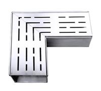 WOTZOV Stainless Steel Trench Drain Kit, Rectangular Channel Drain System, Patio Bathroom Driveway Sidewalk Outdoor Trench Cover And Grates, Removable Slim Drainage Trench,Silver 25x15x8CM