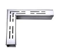 WOTZOV Stainless Steel Trench Drain Kit, Rectangular Channel Drain System, Patio Bathroom Driveway Sidewalk Outdoor Trench Cover And Grates, Removable Slim Drainage Trench,Silver 25x5x3CM