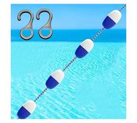 WOTZOV Swimming Pool Lane Dividers, 6M Floating Safety Rope With 2 Hooks, Reusable Divider For Pools & Waterways, Durable Floating Fence For Shallow Waters，Blue+White 6m/19.7ft