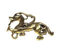 WOTZOV Tea Pets Mini Home Decoration Accessories Statue Sculpture Pure Copper Solid Good Luck Kylin Tea Pet Brass Chinese Retro Creative Statue Desk Decoration gift