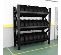 WOTZOV Tyre Rack, Racking Shelving Trucks Tire Stand Metal Car Tire Rack Racks For Warehouse Storage, Large Loading Capacity Tyre Rack, Wheel Rim Tire Storage Rack，Black 150x50x200cm